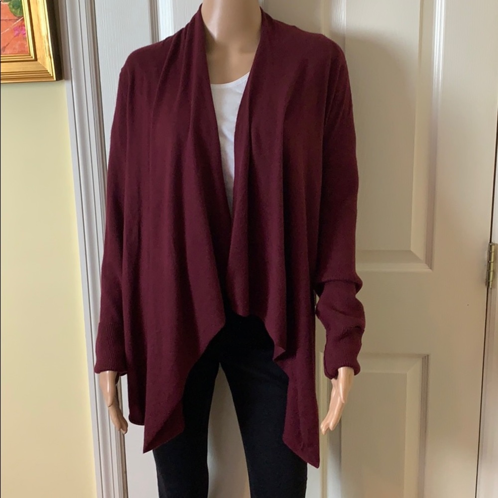 JOfit waterfall draped cardigan burgundy size XL